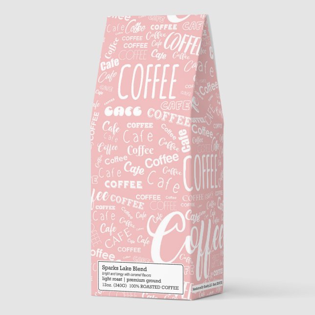Brewed in Blush — Typography in Bloom Roasted Coffee (Front)
