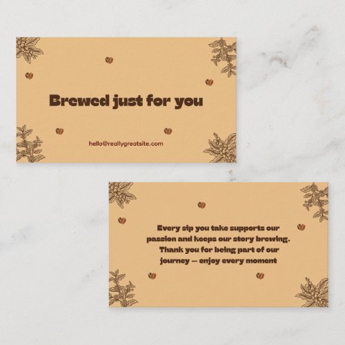 Brewed Just For You Coffee Thank You Card