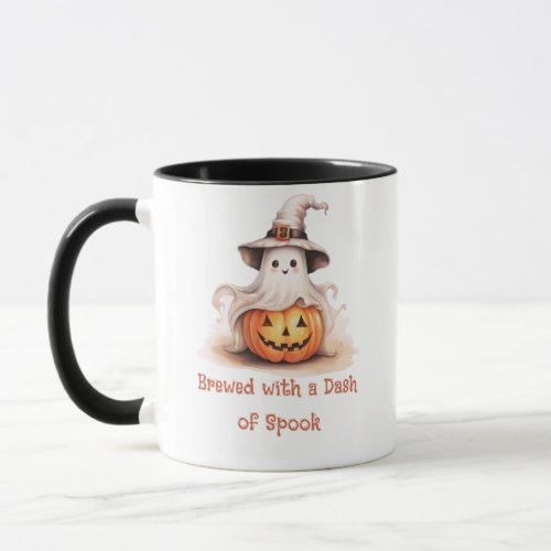 Brewed with a Dash of Spook Ghost Halloween Mug