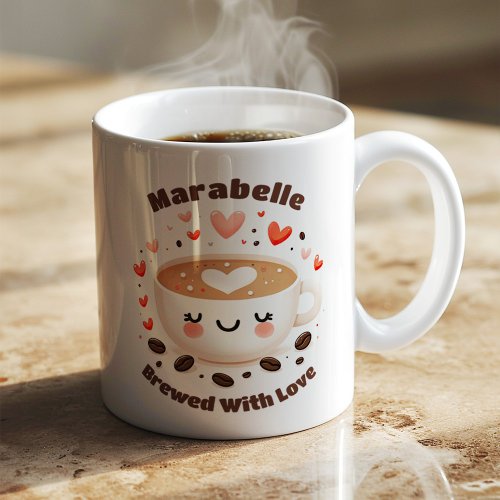 Brewed With Love _ Cute Smiling Coffee Cup