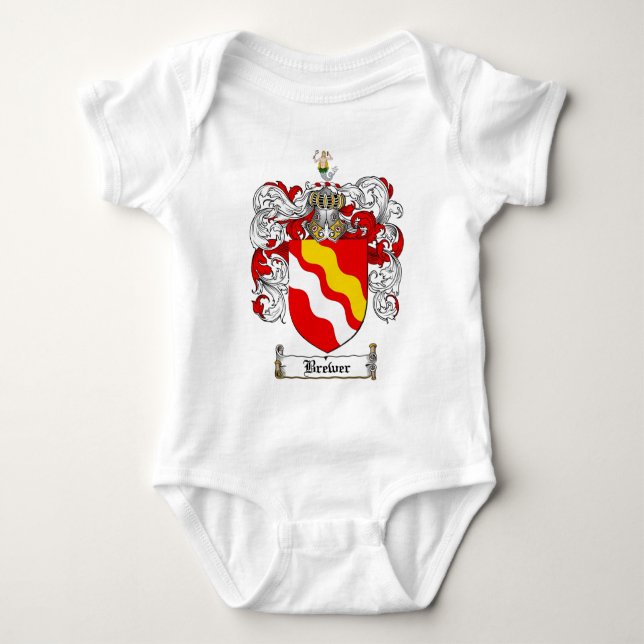 BREWER FAMILY CREST -  BREWER COAT OF ARMS BABY BODYSUIT (Front)