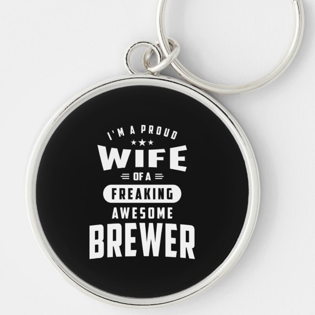 Brewer Job Title Tee Gift For Mens Womens Keychain (Front)