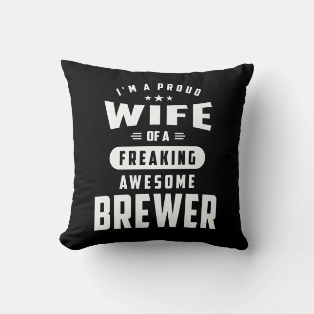 Brewer Job Title Tee Gift For Mens Womens Throw Pillow (Front)