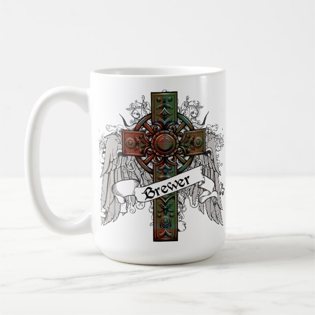 Brewer Tartan Cross Coffee Mug (Left)