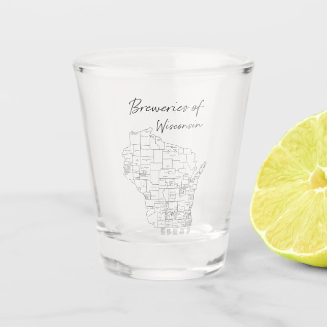 Breweries of Wisconsin Shot Glass (Front)