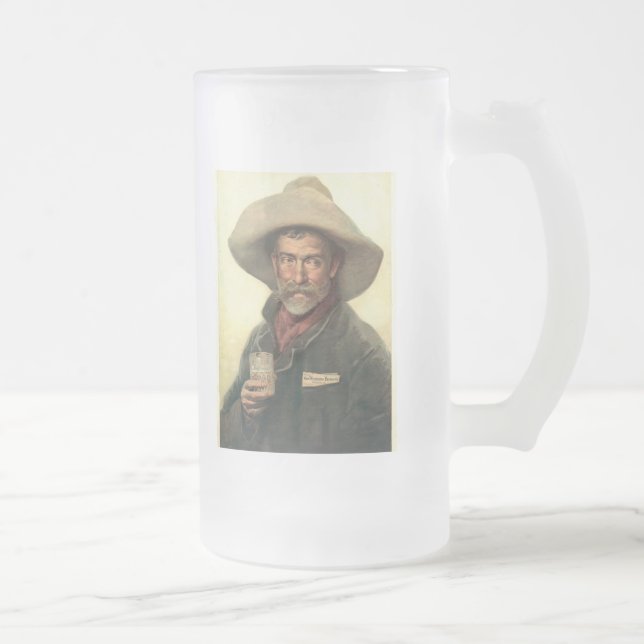 Brewery Ad 1889 Frosted Glass Beer Mug (Right)