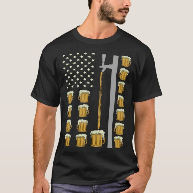 Brewery American Flag Craft Beer American Pride T-Shirt (Front)