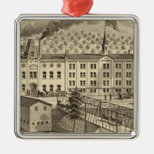 Brewery and malt house of A Reymann Metal Ornament (Front)