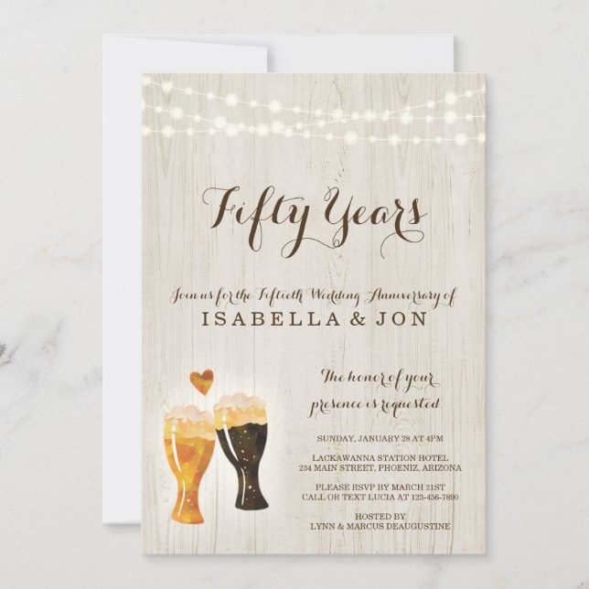Brewery Anniversary Party Invitation | Rustic Beer (Front)