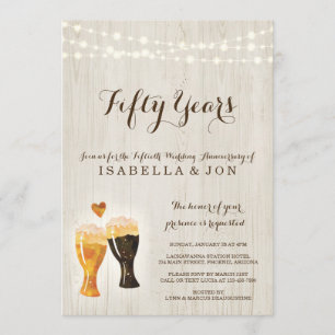 Brewery Anniversary Party Invitation Rustic Beer