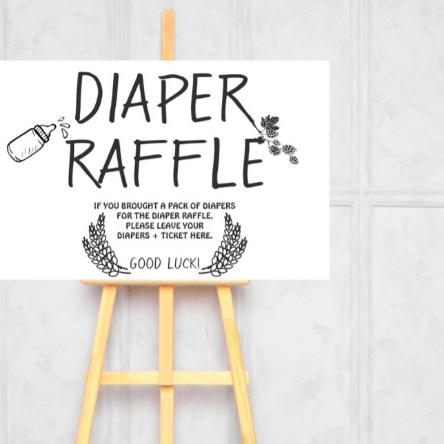 Brewery Baby - B&W - Baby Diaper Raffle Sign (Creator Uploaded)