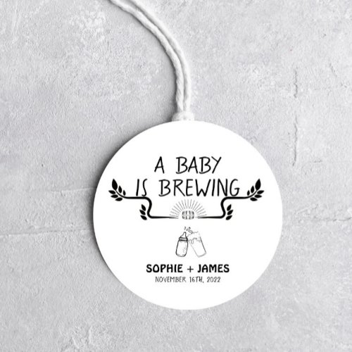 Brewery Baby _ BW _ Baby Shower Favor Sticker