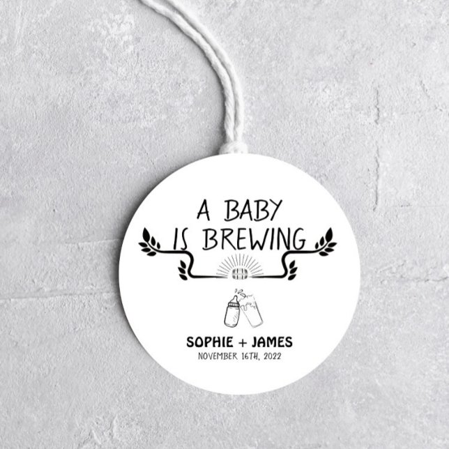 Brewery Baby - B&W - Baby Shower Favor Sticker (Creator Uploaded)