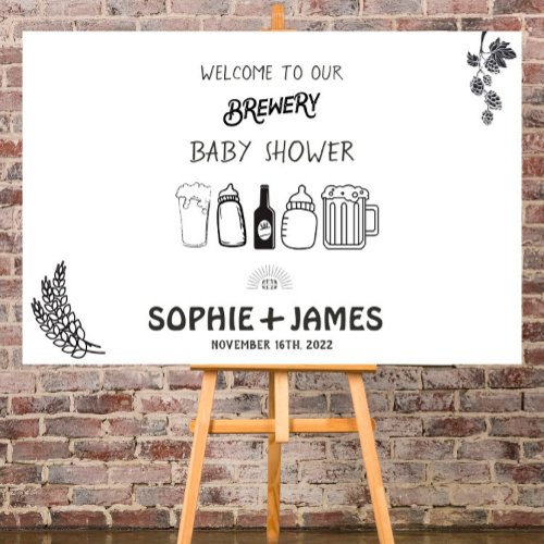 Brewery Baby _ BW _ Baby Shower Welcome Sign