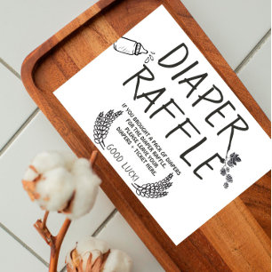 Brewery Baby - B&W - Diaper Raffle Invite Insert