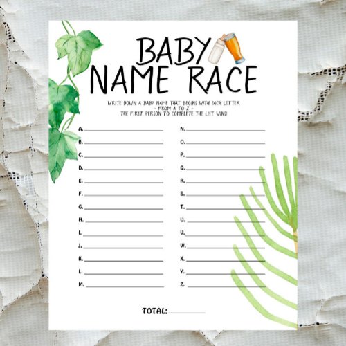 Brewery Baby _ Color _ Baby Shower Name Race Game