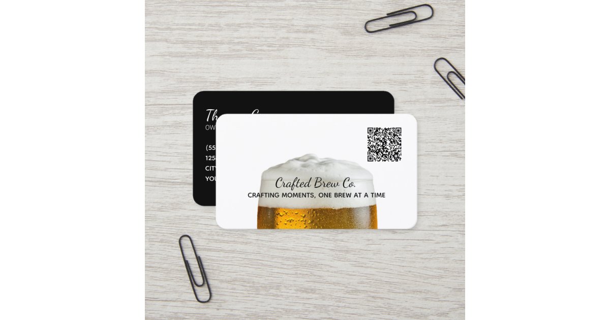 Brewery Beer Custom QR Business Card | Zazzle