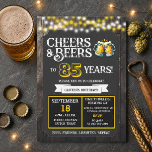 Brewery Birthday Cheers and Beers to 85 Years  Invitation