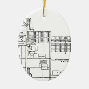 Brewery Blueprint Ceramic Ornament