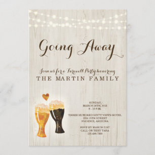 Brewery Going Away Party Invitation   Rustic Beer