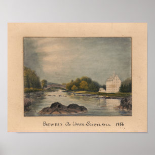 Brewery on Upper Schuylkill River Vintage Print PA