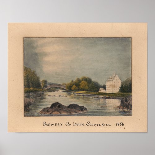 Brewery on Upper Schuylkill River Vintage Print PA