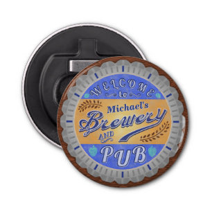 Brewery Pub Personalized Beer Bottle Cap Bottle Opener