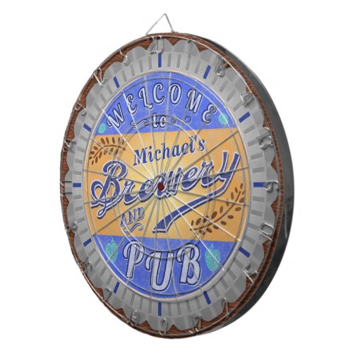 Brewery Pub Personalized Beer Bottle Cap Dart Board Zazzle