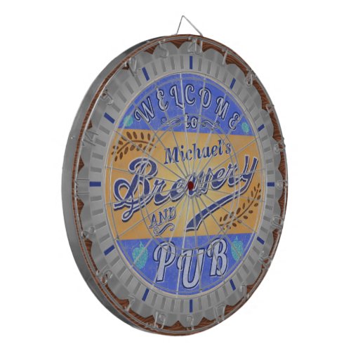 Brewery Pub Personalized Beer Bottle Cap Dart Board Zazzle