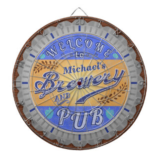 Brewery Pub Personalized Beer Bottle Cap Dartboards