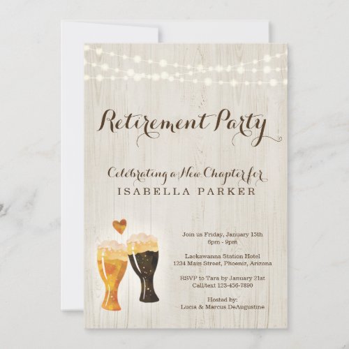 Brewery Retirement Party Invitation  Rustic Beer