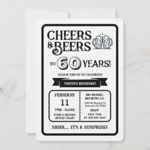 Brewery Surprise Cheers and Beers to 60 Years  Invitation
