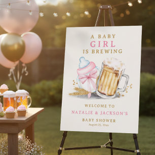 Brewery Theme A Baby Girl is Brewing Welcome Sign