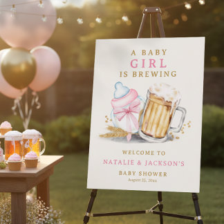 Brewery Theme A Baby Girl is Brewing Welcome Sign