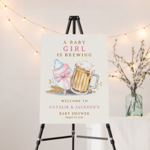 Brewery Theme A Baby Girl is Brewing Welcome Sign