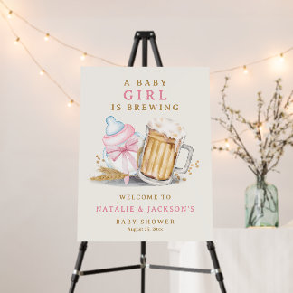 Brewery Theme A Baby Girl is Brewing Welcome Sign