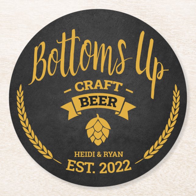 Brewery Wedding Shower Beer Drink Coaster Favor (Front)