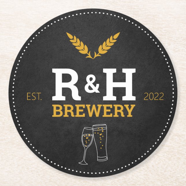 Brewery Wedding Shower Beer Drink Coaster Favor (Front)