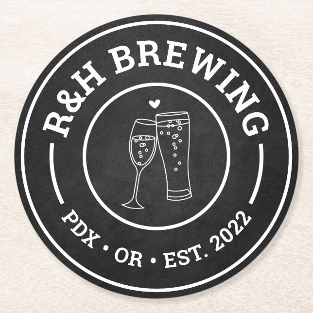 Brewery Wedding Shower Beer Drink Coaster Favor (Front)