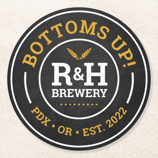 Brewery Wedding Shower Beer Drink Coaster Favor (Front)