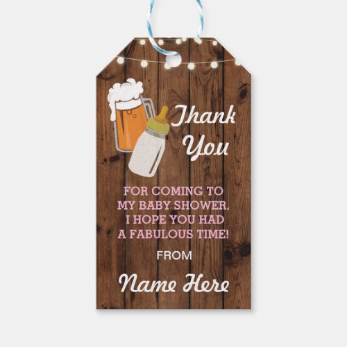 Brewing Baby Shower Tags Bottle Beer Thank You