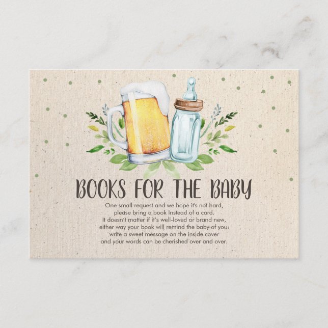 Brewing Bring a book Beers and Bottles Rustic Enclosure Card (Front)