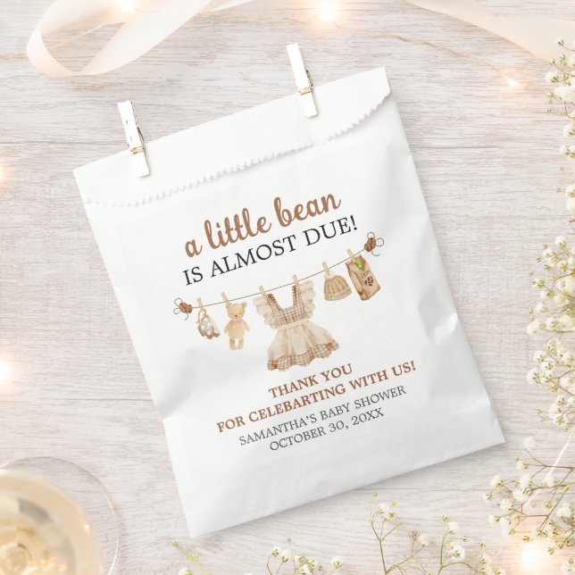 Brewing Coffee Baby Shower Favor Bag (Clipped)