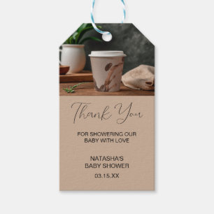 Brewing Coffee Baby Shower Favor Tags