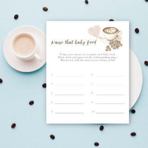 Brewing coffee baby shower Name that baby food
