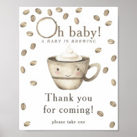 Brewing coffee baby shower Thank you for coming