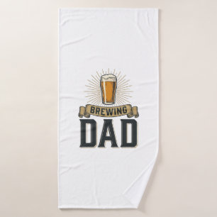 Brewing Dad Beer Vintage Engraving Shirt Design_1 Bath Towel