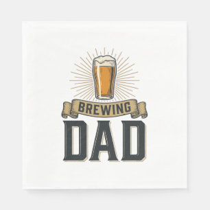 Brewing Dad Beer Vintage Engraving Shirt Design_1 Napkins