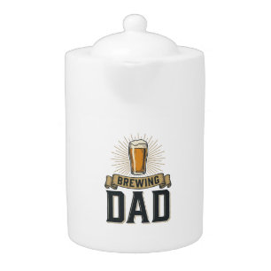 Brewing Dad Beer Vintage Engraving Shirt Design_1 Teapot