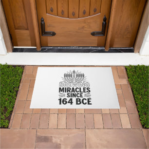 Brewing Miracles Since 164 BCE Hanukkah Jewish Doormat